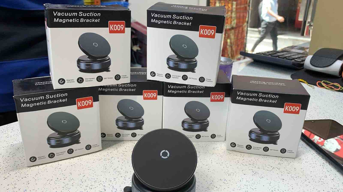 New Upgraded 360° Rotating Magnetic Universal Phone Holder, Vacuum + Magnetic Anti-Vibration Car Mount, Suitable for Kitchen, Desktop, Office, Fitness, Travel, Car - Aluminum Alloy + PC + ABS + TPU, Suitable For Mirror Plastic Glass Metal Ceramic