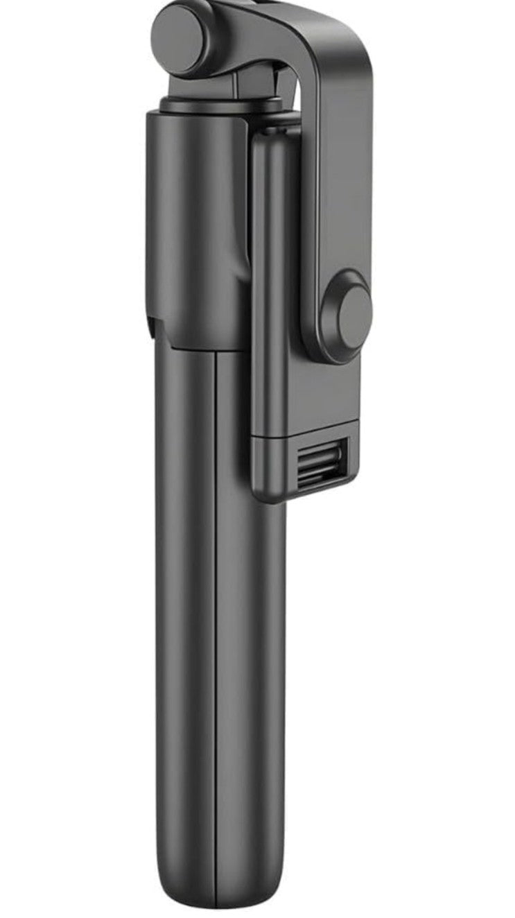R1 Selfie Stick with Tripod Stand, 360° Rotation, Mobile Phone Holder, Black
