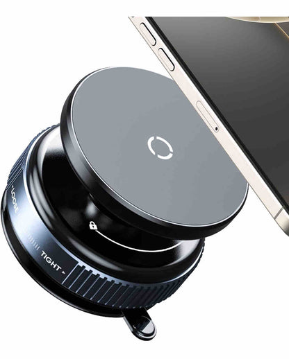 New Upgraded 360° Rotating Magnetic Universal Phone Holder, Vacuum + Magnetic Anti-Vibration Car Mount, Suitable for Kitchen, Desktop, Office, Fitness, Travel, Car - Aluminum Alloy + PC + ABS + TPU, Suitable For Mirror Plastic Glass Metal Ceramic