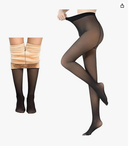 Winter Warm Leggings Women Fleece Lined Tights Insulated Thermal Stockings Sexy Translucent Sock Pants Pantyhose Leggings
