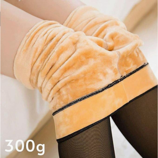 Winter Warm Leggings Women Fleece Lined Tights Insulated Thermal Stockings Sexy Translucent Sock Pants Pantyhose Leggings