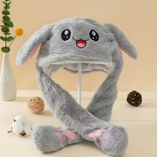Women's Jumping Plush Rabbit Bunny Jumping Cap Hat Funny LED Glowing with Moving Ears Sound, Cute Cartoon Design, for Women Girls Cap, Cosplay Party Holiday Hat, Headwear Birthday Christmas Xmas Gifts, Holiday Daily Party Festival Supplies