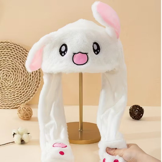 Women's Jumping Plush Rabbit Bunny Jumping Cap Hat Funny LED Glowing with Moving Ears Sound, Cute Cartoon Design, for Women Girls Cap, Cosplay Party Holiday Hat, Headwear Birthday Christmas Xmas Gifts, Holiday Daily Party Festival Supplies
