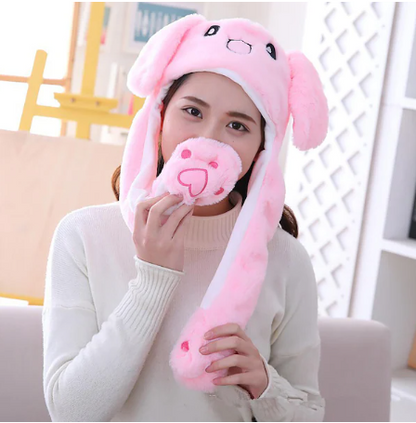 Women's Jumping Plush Rabbit Bunny Jumping Cap Hat Funny LED Glowing with Moving Ears Sound, Cute Cartoon Design, for Women Girls Cap, Cosplay Party Holiday Hat, Headwear Birthday Christmas Xmas Gifts, Holiday Daily Party Festival Supplies