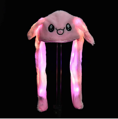 Women's Jumping Plush Rabbit Bunny Jumping Cap Hat Funny LED Glowing with Moving Ears Sound, Cute Cartoon Design, for Women Girls Cap, Cosplay Party Holiday Hat, Headwear Birthday Christmas Xmas Gifts, Holiday Daily Party Festival Supplies