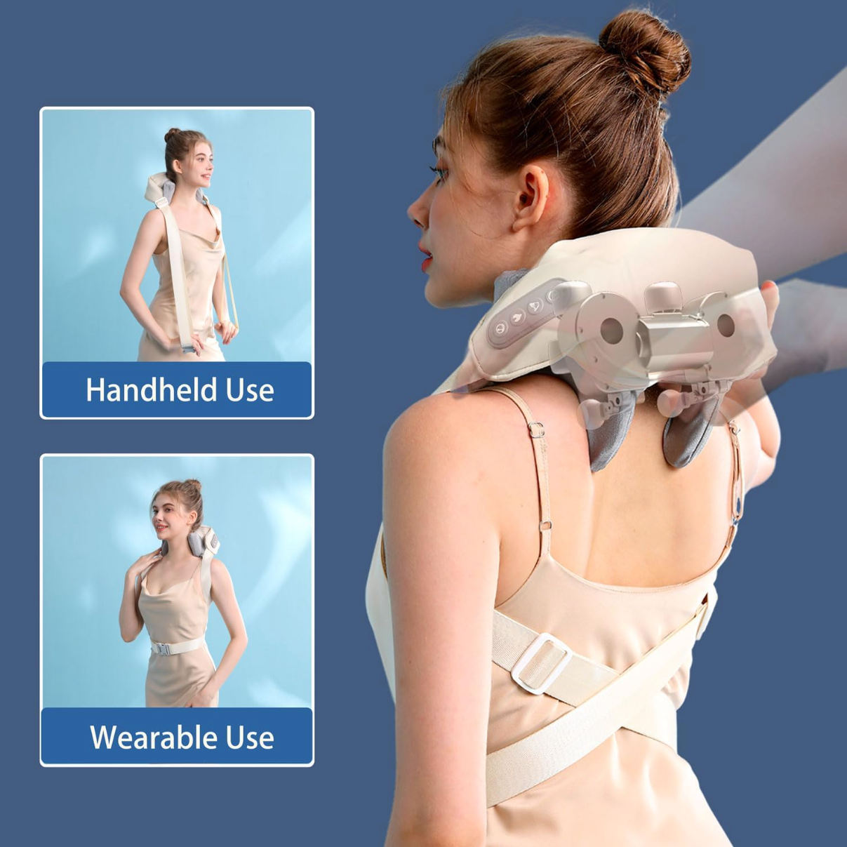 New Upgraded 4D Kneading Technique Hands Free Pro Shiatsu Cervical Massage Belt Neck Shoulder Massager for Pain Relief Deep Tissue
