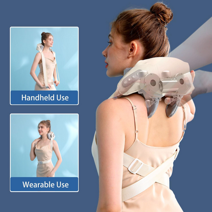 New Upgraded 4D Kneading Technique Hands Free Pro Shiatsu Cervical Massage Belt Neck Shoulder Massager for Pain Relief Deep Tissue