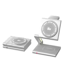 Full Aluminum Alloy Qi2 Foldable Fast Magnetic Wireless Charger Stand for Samsung/iPhone16 15 14 13 Apple Watch Airpods Pro