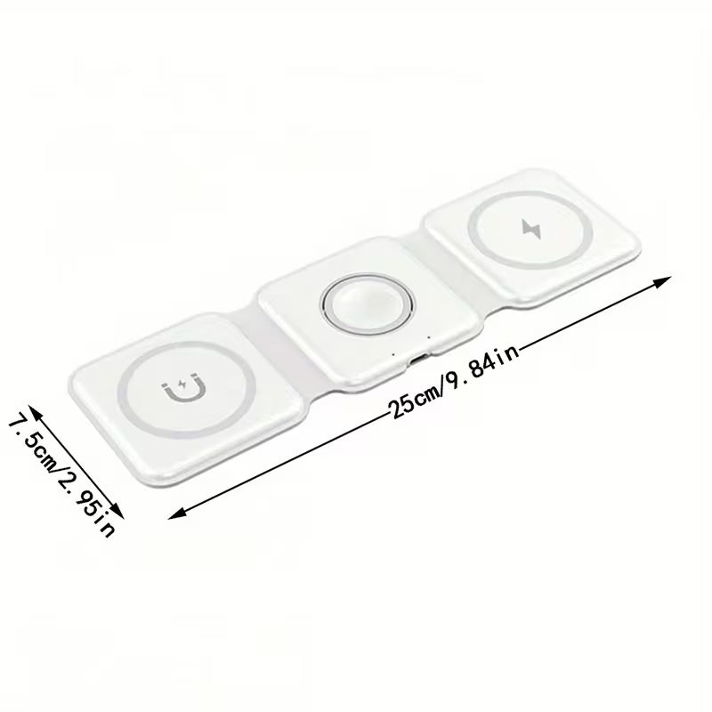 3 in 1 charging station suitable for iphone 16 15 14 13 12 series travel charger for multiple devices wireless charger magnetic charging compatible with watch s10 series