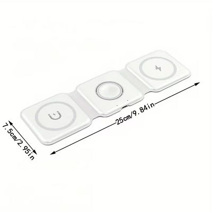 3 in 1 charging station suitable for iphone 16 15 14 13 12 series travel charger for multiple devices wireless charger magnetic charging compatible with watch s10 series