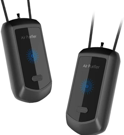 20 Million Negative Personal Wearable Mini Hanging Neck Air Purifier, Stylish Personal Wearable Portable Necklace Air Purifier Negative Ion Generator Black For School Kids