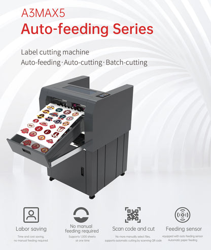 Skycut A3MAX5 Cabinet Style Automatic Feeding High Precision Cutting Machine CCD Camera Auto Contour Label Cutter Machine