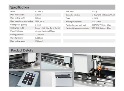 Skycut A3MAX5 Cabinet Style Automatic Feeding High Precision Cutting Machine CCD Camera Auto Contour Label Cutter Machine