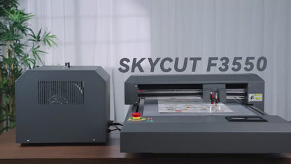 Skycut F3550 Double Head Auto Contour Flatbed Cutting Plotter With Vacuum Adsorbing Built-in Camera for Reflective Film