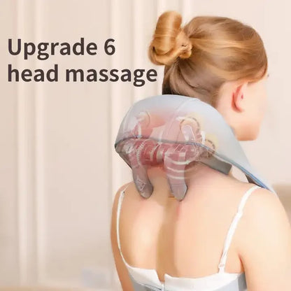 New Upgraded 4D Kneading Technique Hands Free Pro Shiatsu Cervical Massage Belt Neck Shoulder Massager for Pain Relief Deep Tissue